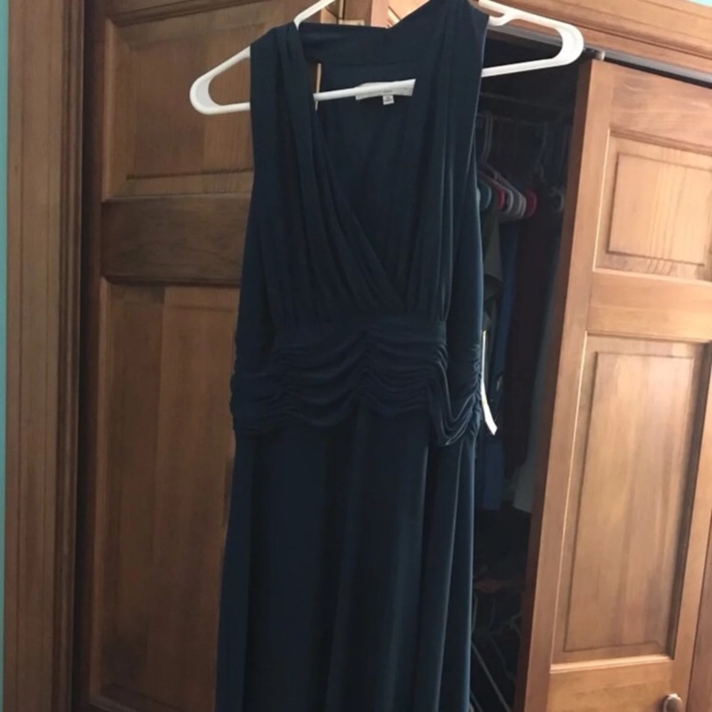 Evan Picone Blue Teal Dress